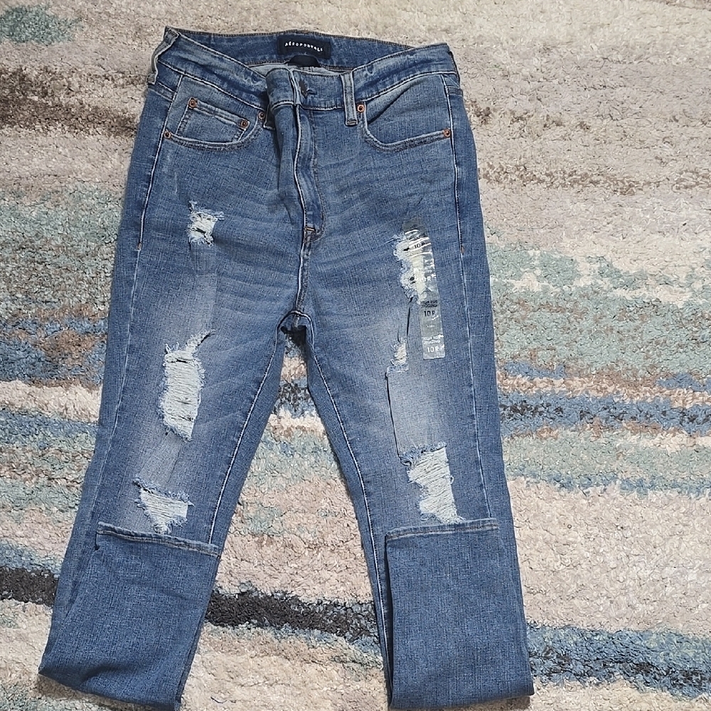 Distressed Blue Jeans
